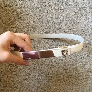 Salvatore Ferragamo white belt